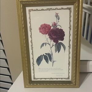 Vintage Gold Framed Floral Art Print